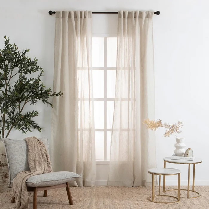 Beige sheer curtains