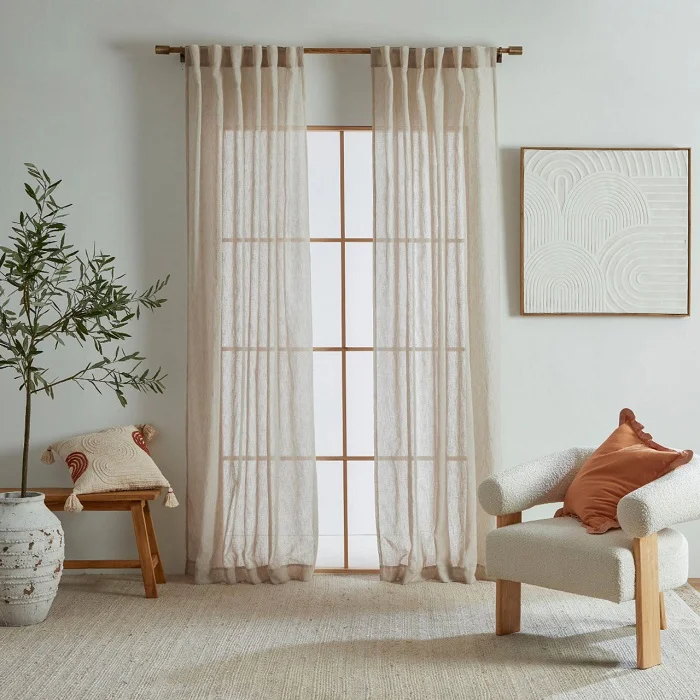 Beige sheer curtains