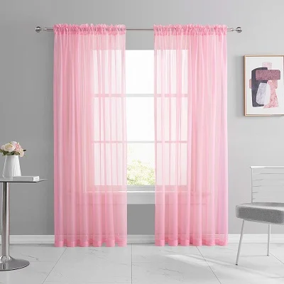 Pink Sheer Curtains